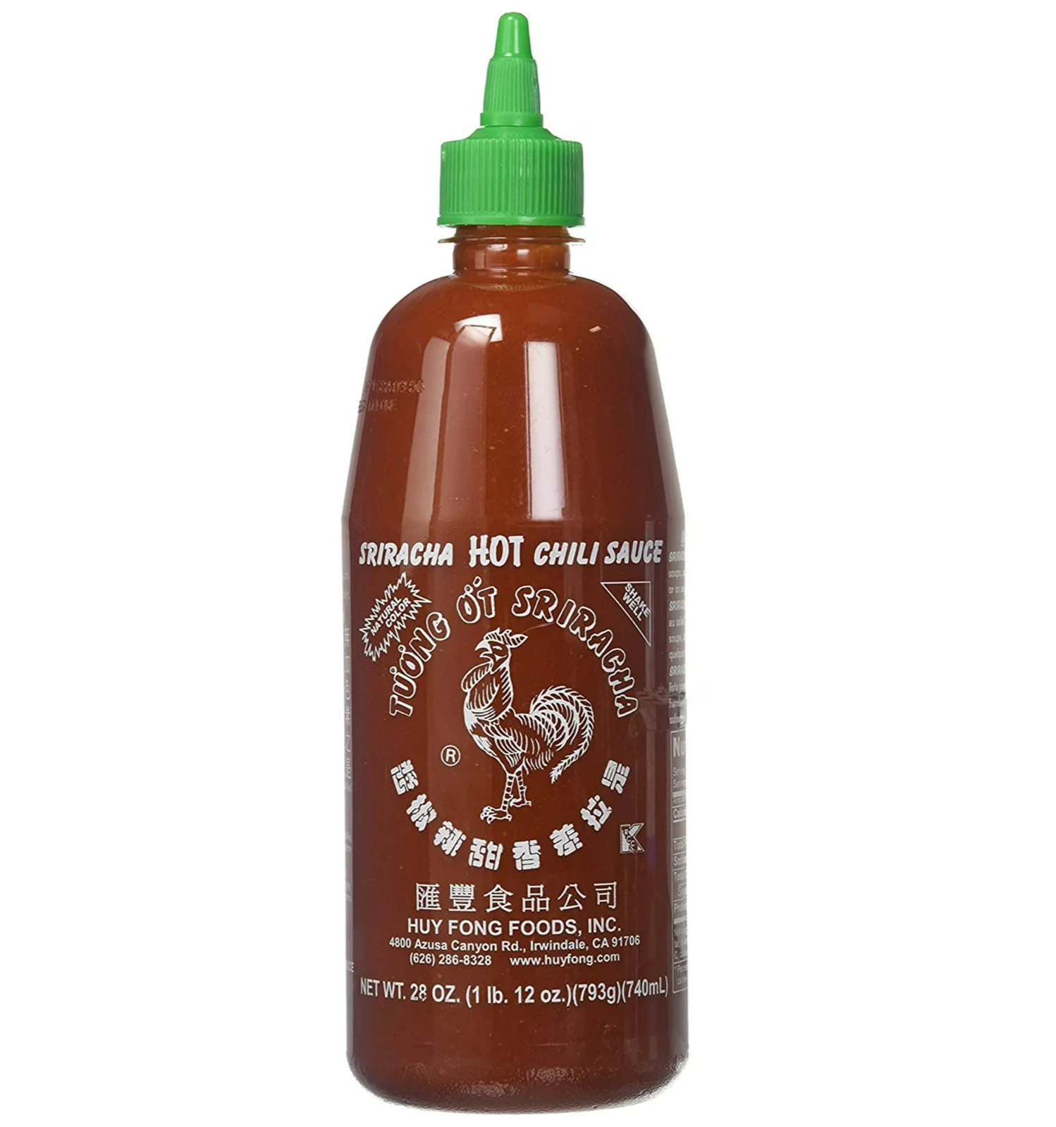 Huy Fong foods, sriracha hot chili Sauce bottle, large 28oz (793g)