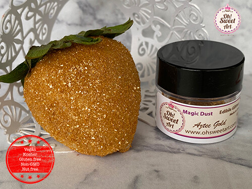 Edible Glitter dust AZTEC GOLD ( 6 grams ) Magic dust , Kosher, Gluten free FDA