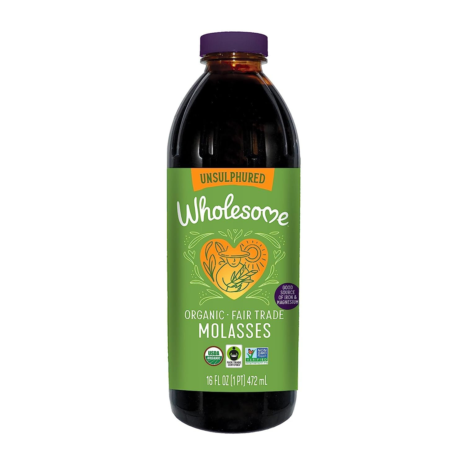 Organic Blackstrap Molasses, 16 oz USDA Organic, Fair Trade Certified