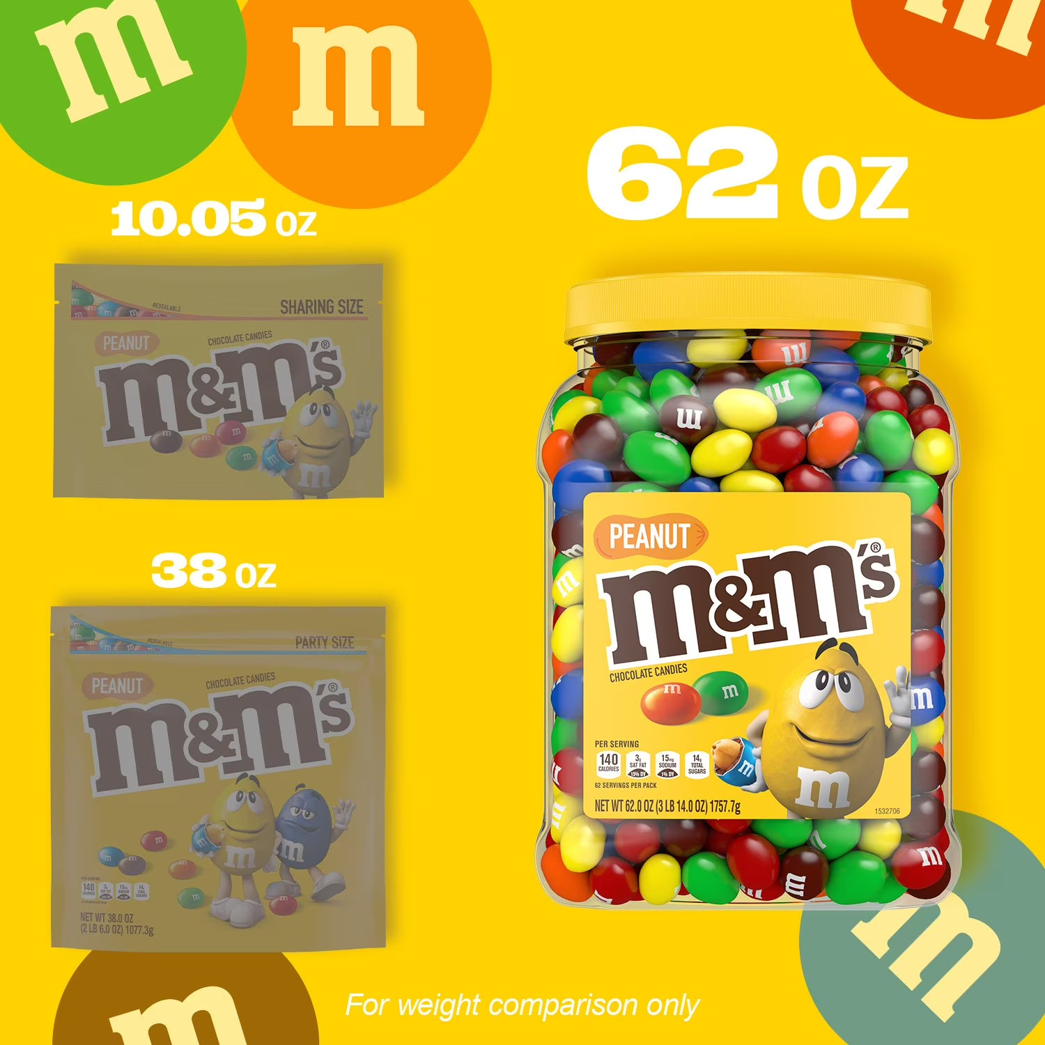 M&M’s Pantry Size Peanut Chocolate Candy – 62oz FREE Shipping