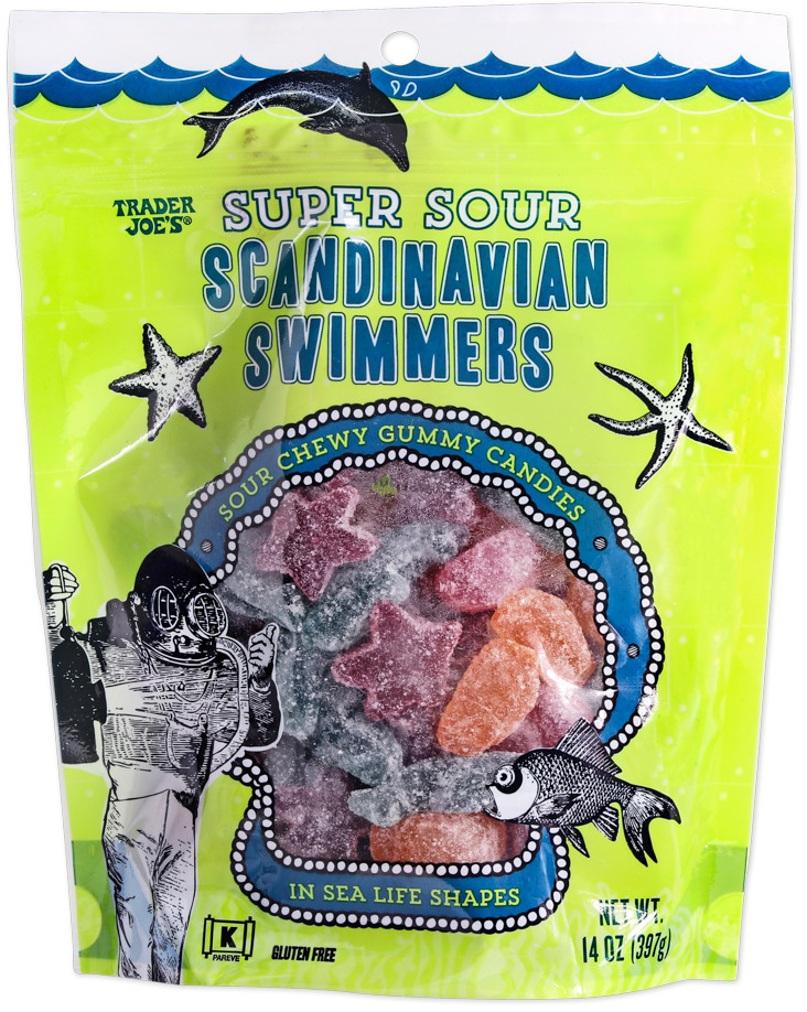 Trader Joe’s Super Sour Scandinavian Swimmers Gummy Candy 14oz Gluten Free