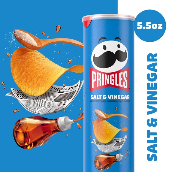 Pringles SALT & VINEGAR Flavored Potato Crisps Chips 5.5oz 158g Can New