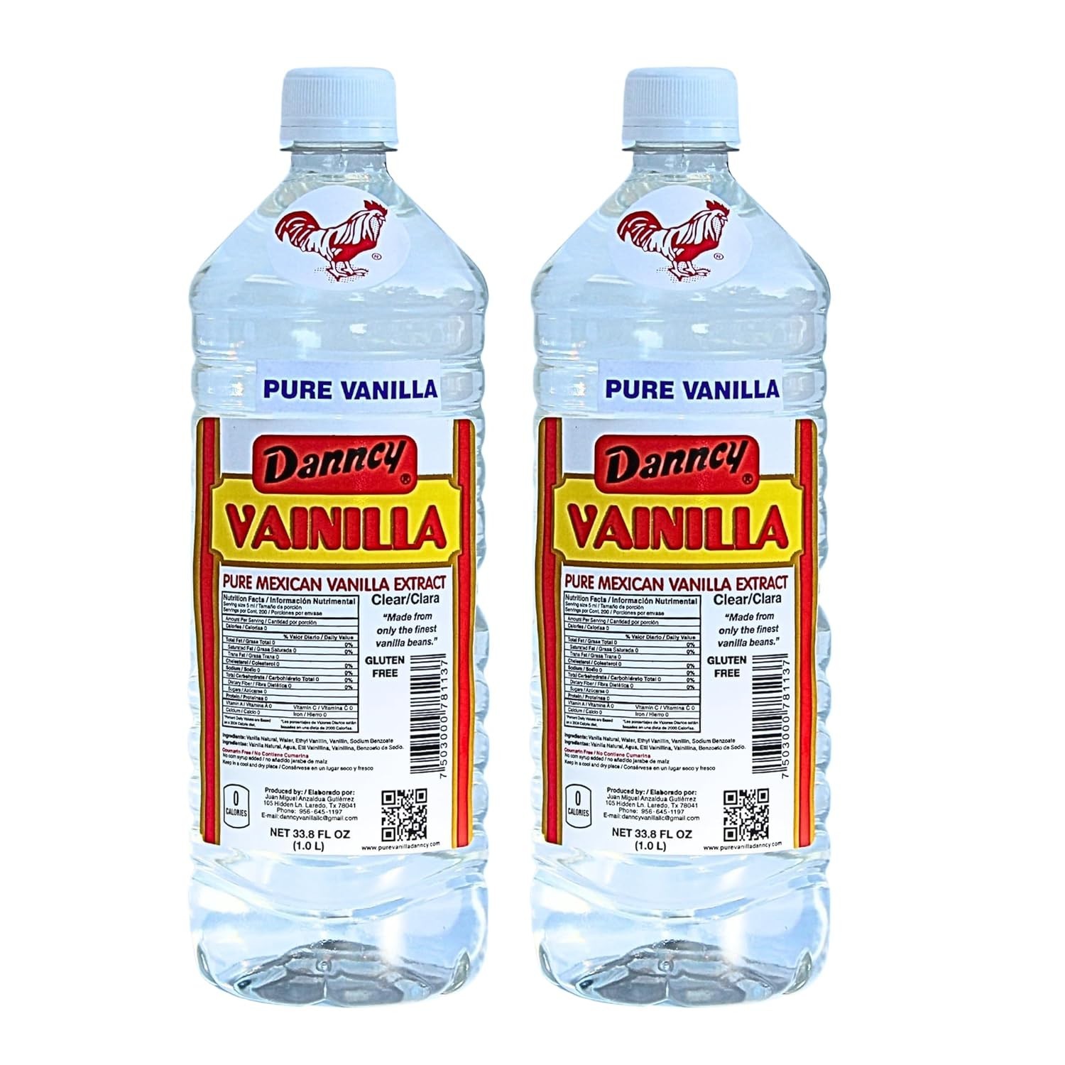 Danncy Dark Pure Mexican Vanilla Extract 33 oz Flavoring Baking Plastic Bottle