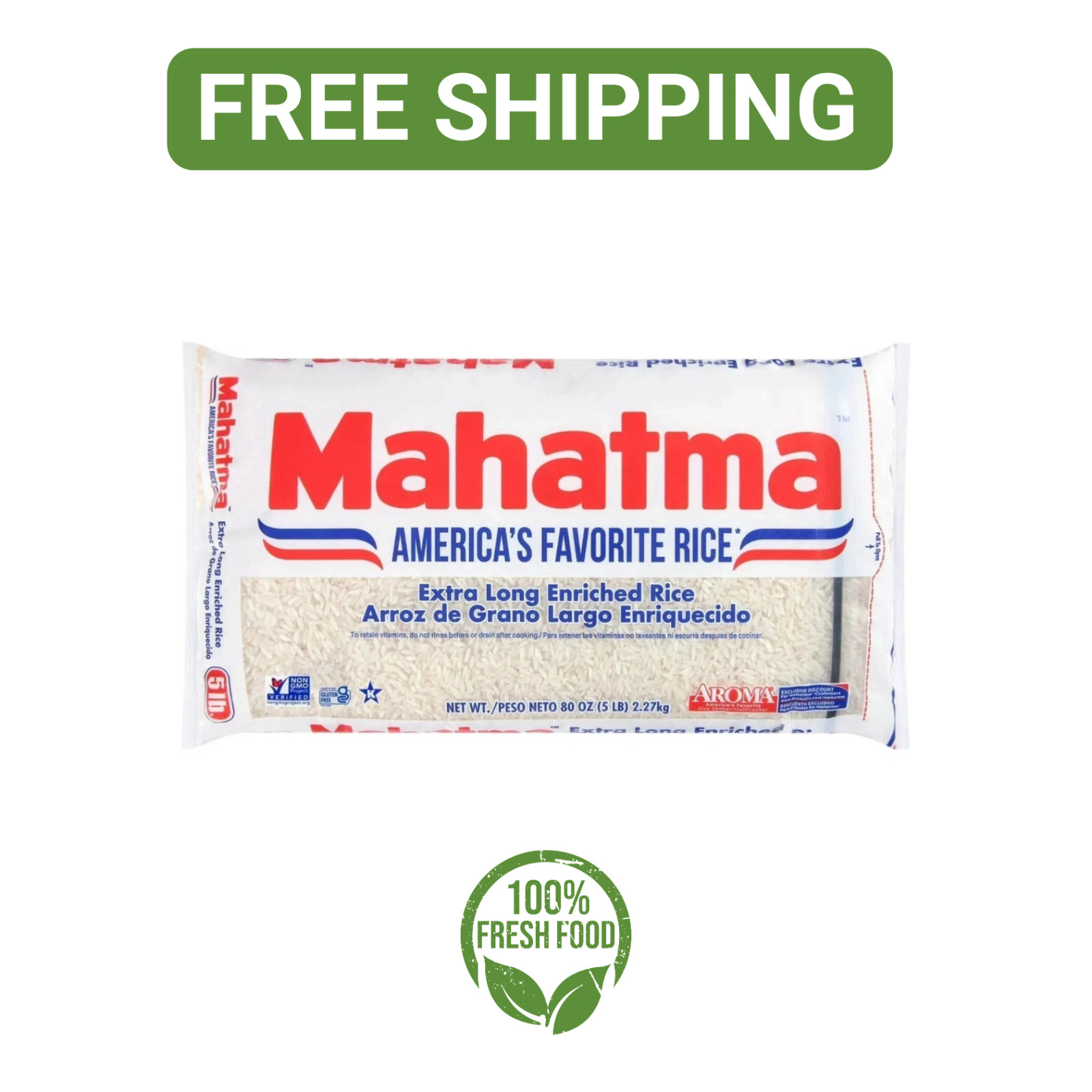 Mahatma Enriched Extra Long Grain White Rice 5 lb Bag