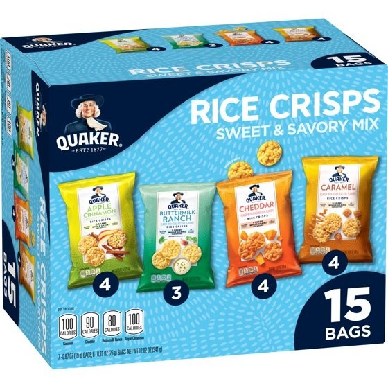 Quaker Sweet & Savory Mix Gluten Free Popped Rice Crisps Variety pack 5ct
