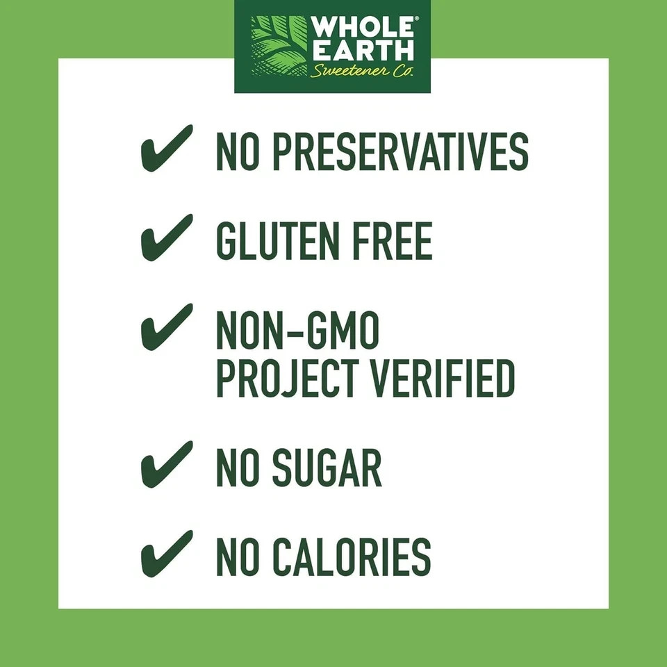 400 Packets WHOLE EARTH Stevia Leaf and Monk Fruit Natural Sweetener No Calories