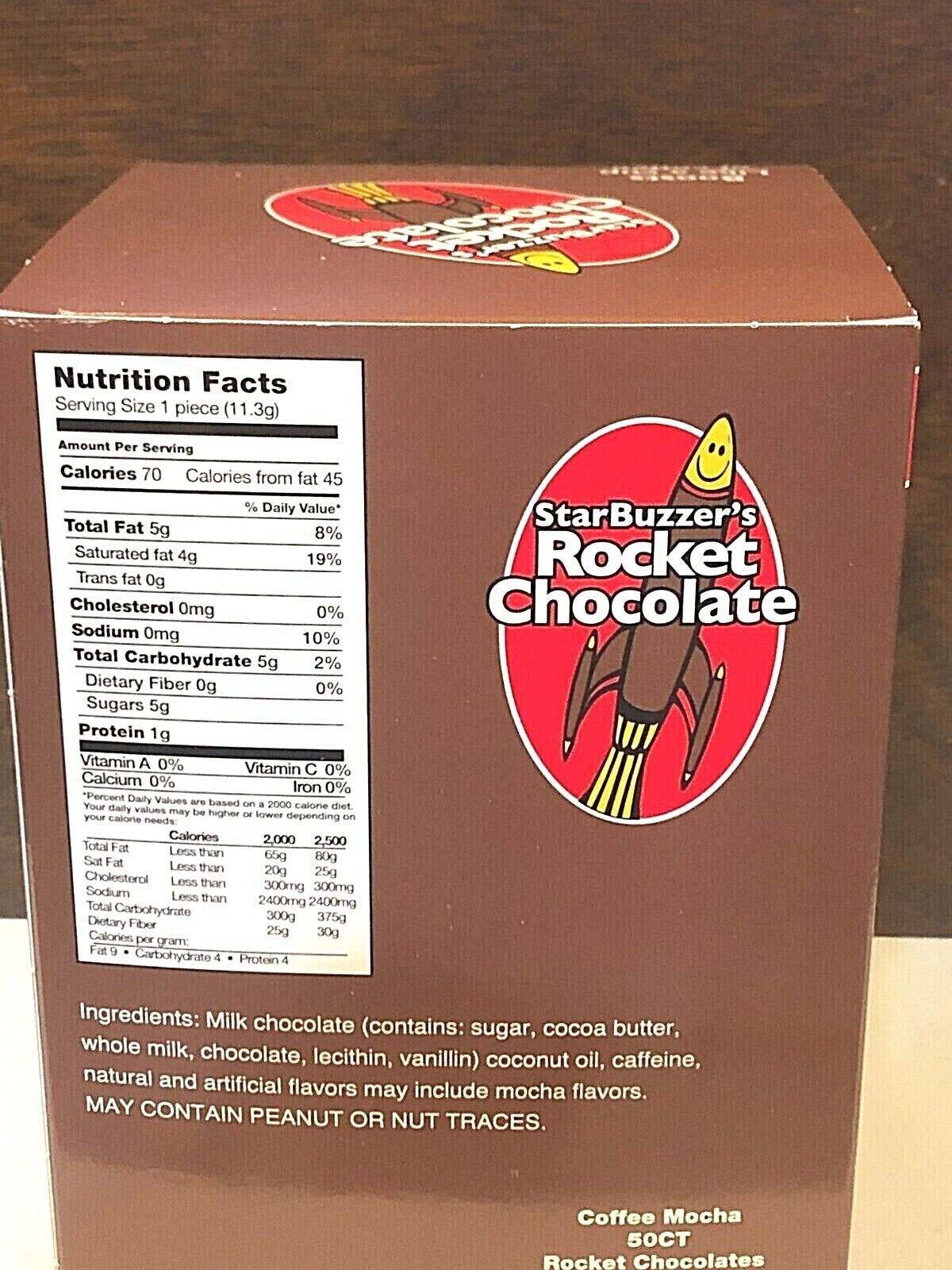 Rocket Chocolate Caffeine Energy 100CT./ FREE SHIP Chocolates + A SURPRISE GIFT