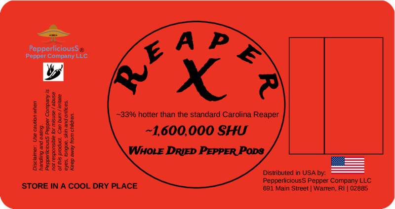 REAPER X 50 WHOLE DRIED PEPPER PODS ~33% hotter than standard Carolina Reaper
