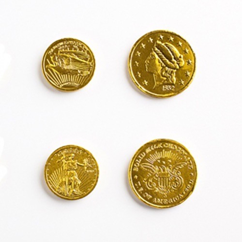 Philadelphia Candies Milk Chocolate Assorted Gold Coins Foil Wrapped Chocolates
