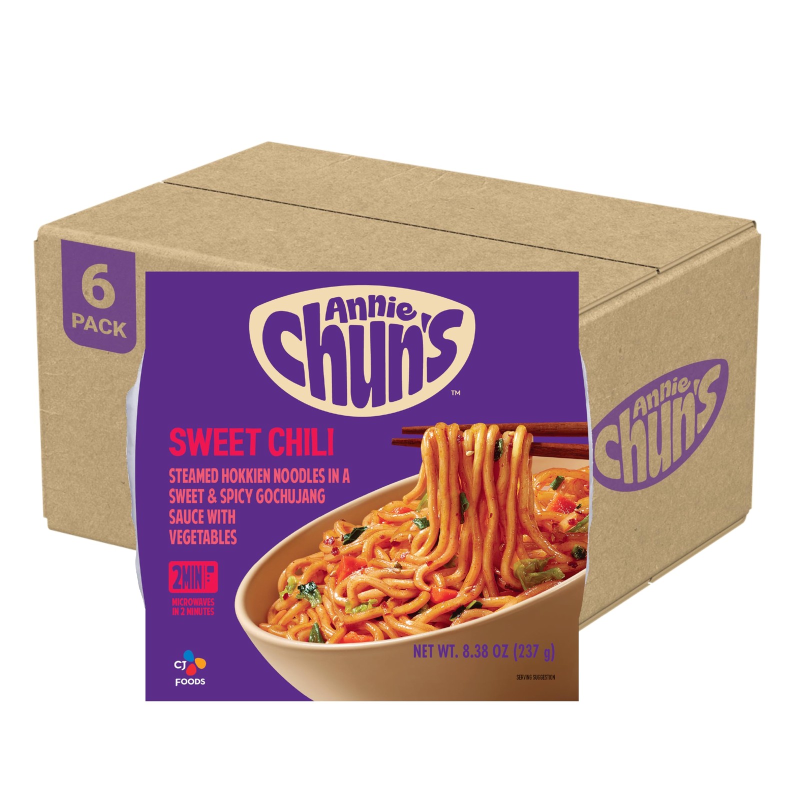 Annie Chun’s Sweet Chili Noodle Bowl, 8.38 oz (Pack of Count 6)