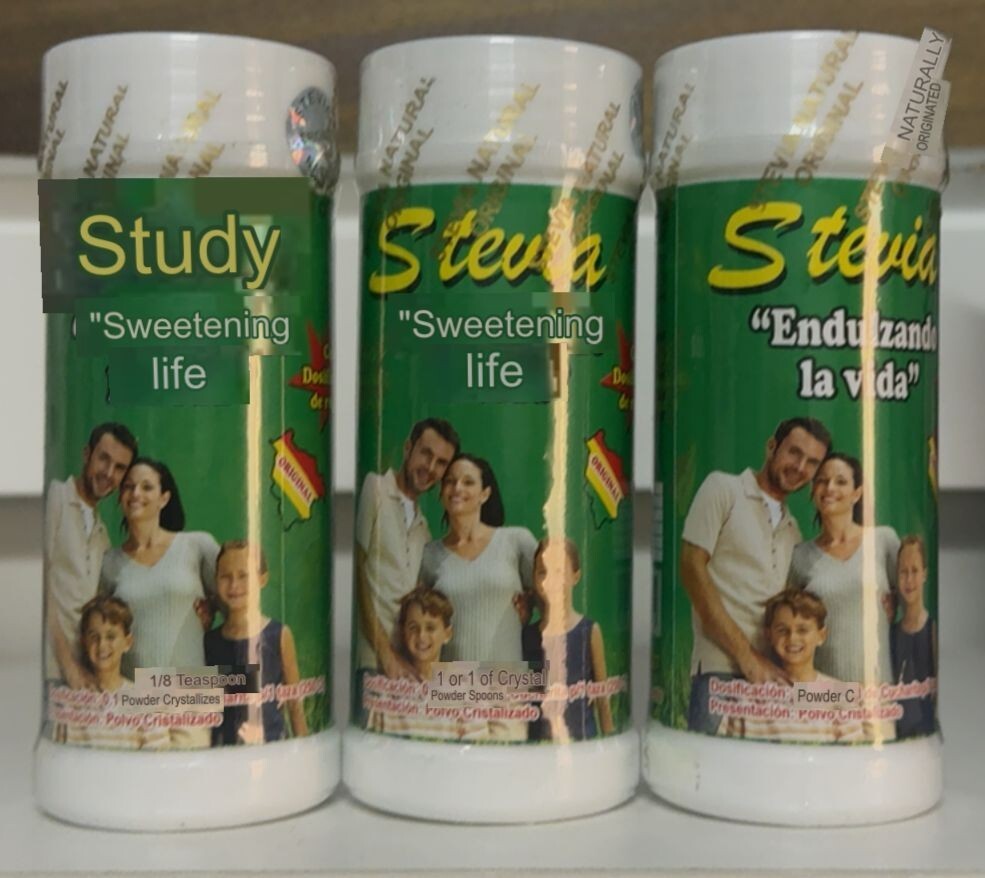 Lot of 3 ORIGINAL STEVIA FROM BOLIVIA «NATURAL SWEETENER» 250gr Exp Dic 28
