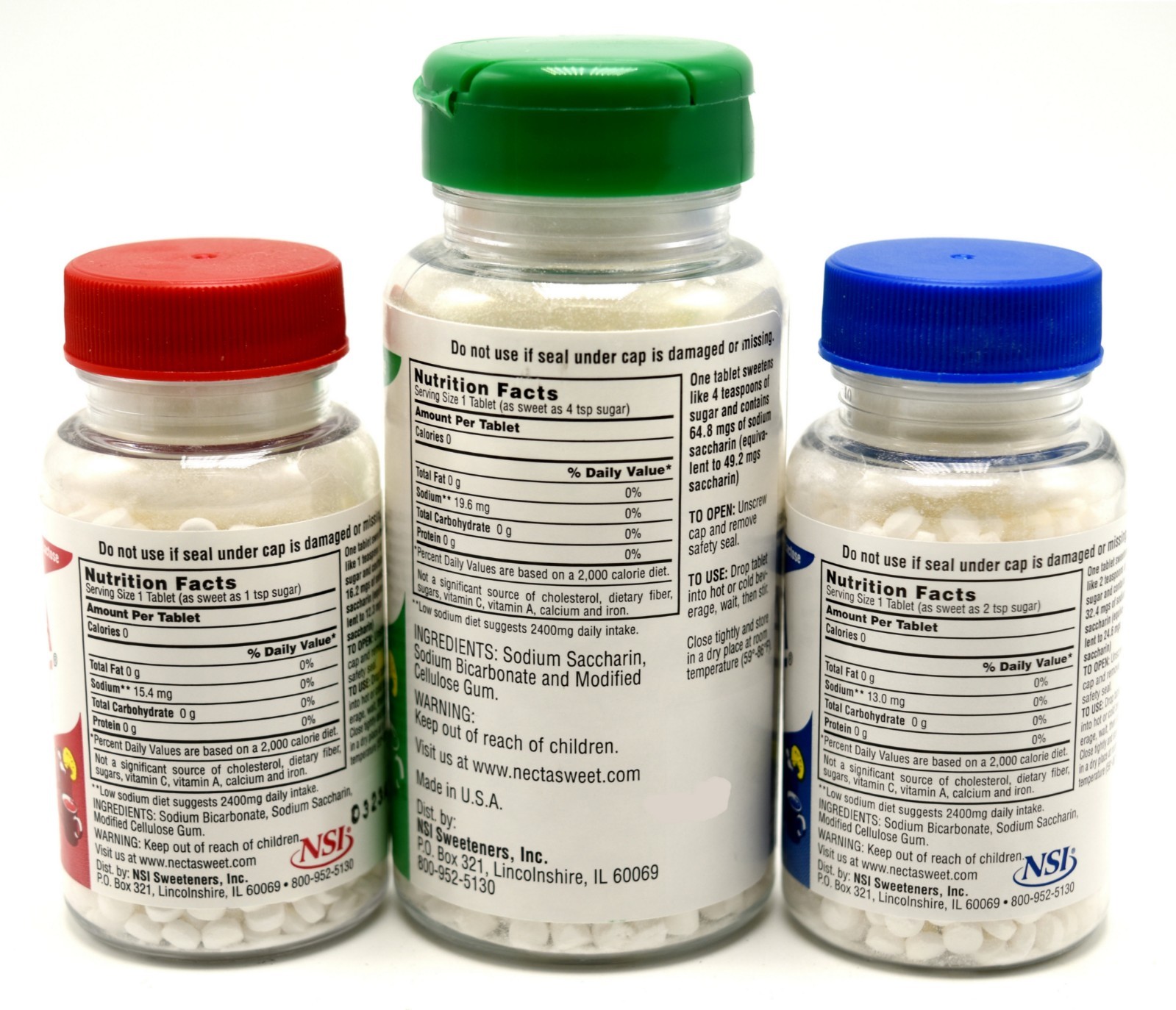 Necta Sweet Saccharin 1000-Tablet Bottle 1-Grain, 1/2-Grain or 1/4-Grain Tablet