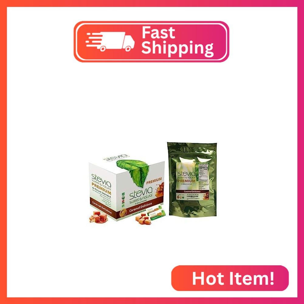 Caramel Delicioso Organic Stevia Powder. All-Natural Sweetener, Sugar Substitute