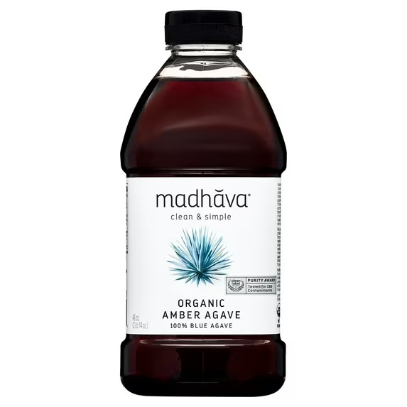 Madhava Organic Amber Agave,100% Blue Agave Sweetener Sugar Substitute 46 oz.