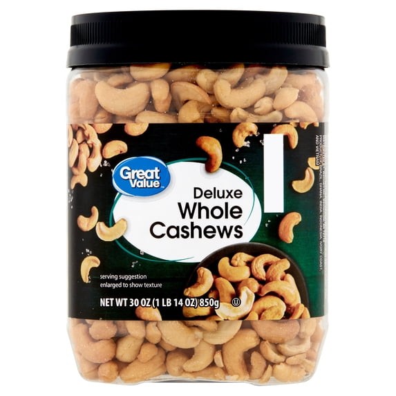 Great Value Deluxe Whole Cashews, 30 oz….@