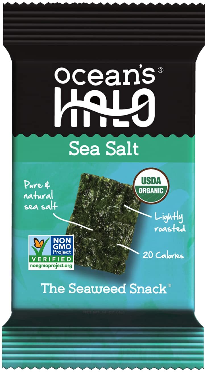 Ocean’s Halo Seaweed Snacks (Sea Salt) 1 case of 12 Unit Trays