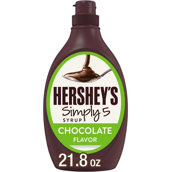 Hershey’s Simply 5 Chocolate Syrup, Bottle 21.8 oz..