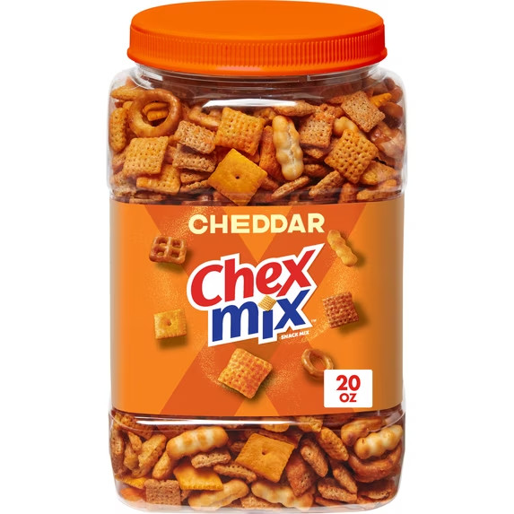 Chex Mix Cheddar Savory Snack Mix Salty Snacks Tub 20 oz Pack of 2