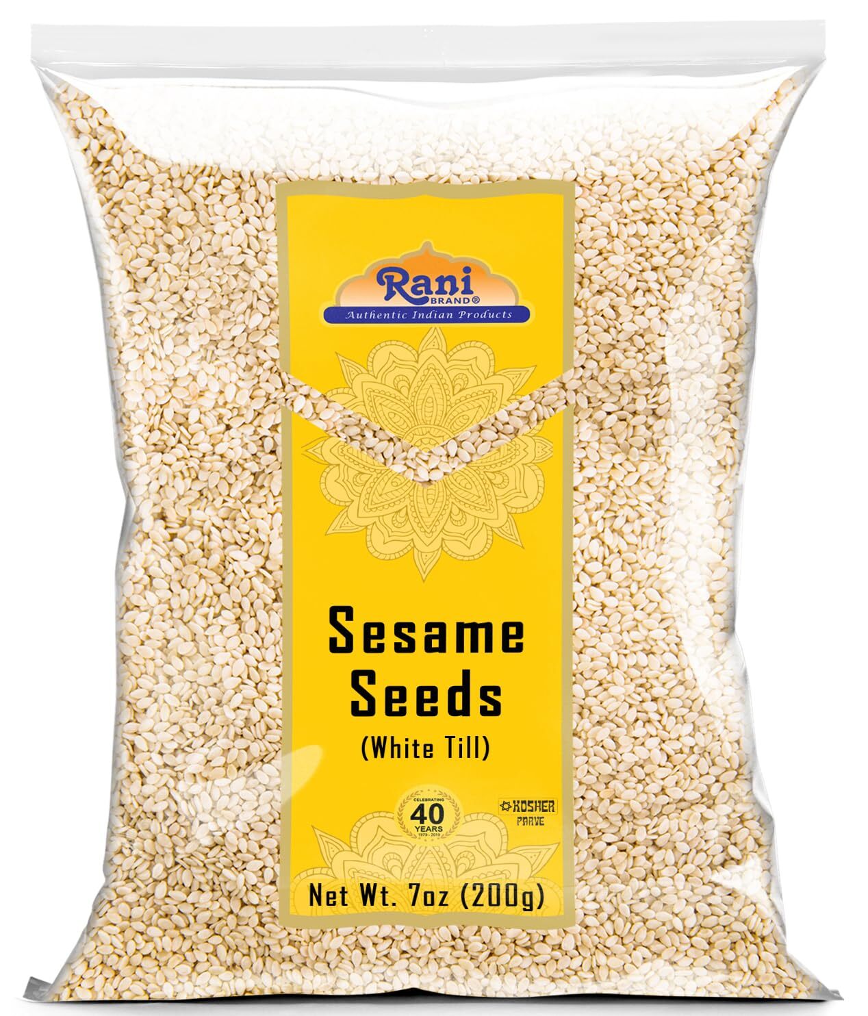 Rani Sesame Seeds Whole White, Hulled (Till) 7oz (200gm)