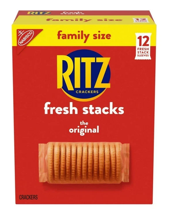 RITZ Fresh Stacks Original Crackers, Travel Snacks, Family Size, 17.8 oz (12 Mul
