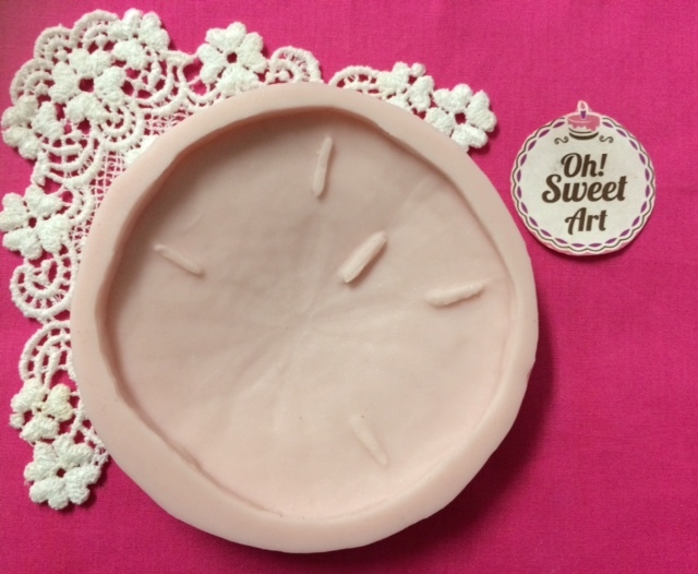 Big sand dollar silicone mold fondant cake decorating food soap icing FDA