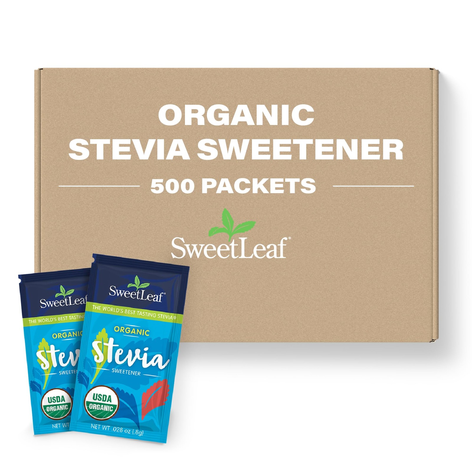 SweetLeaf Organic Stevia Powder Packets – Zero Calorie Sweetener with Stevia