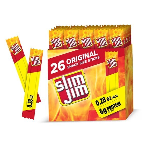 😋Choose Your Flavor😋Slim Jim Smoked Jerky Snack Sticks, Original Flavor, 6g Pr