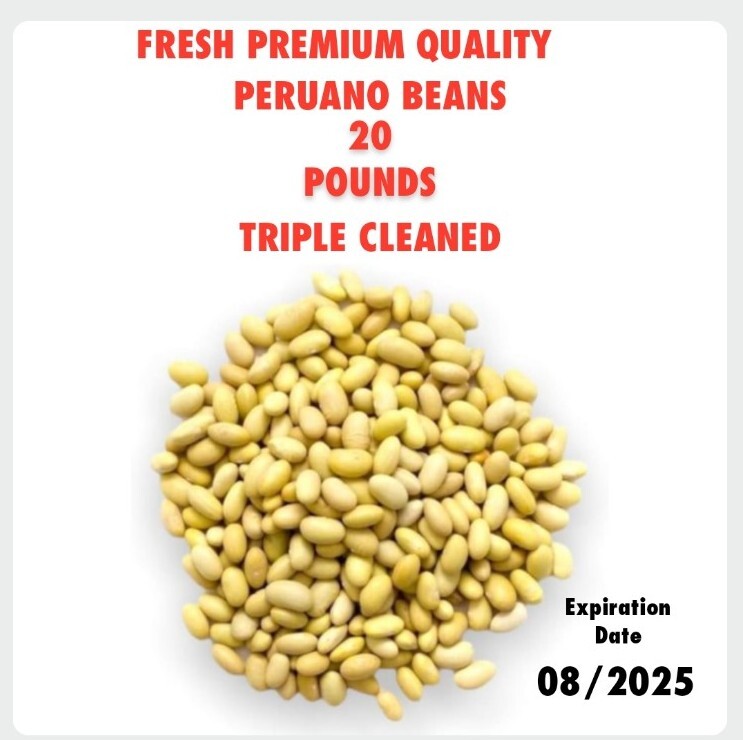 1 Bag Peruvian Beans – Frijol Peruano – 20 LBS Mexican Yellow Beans