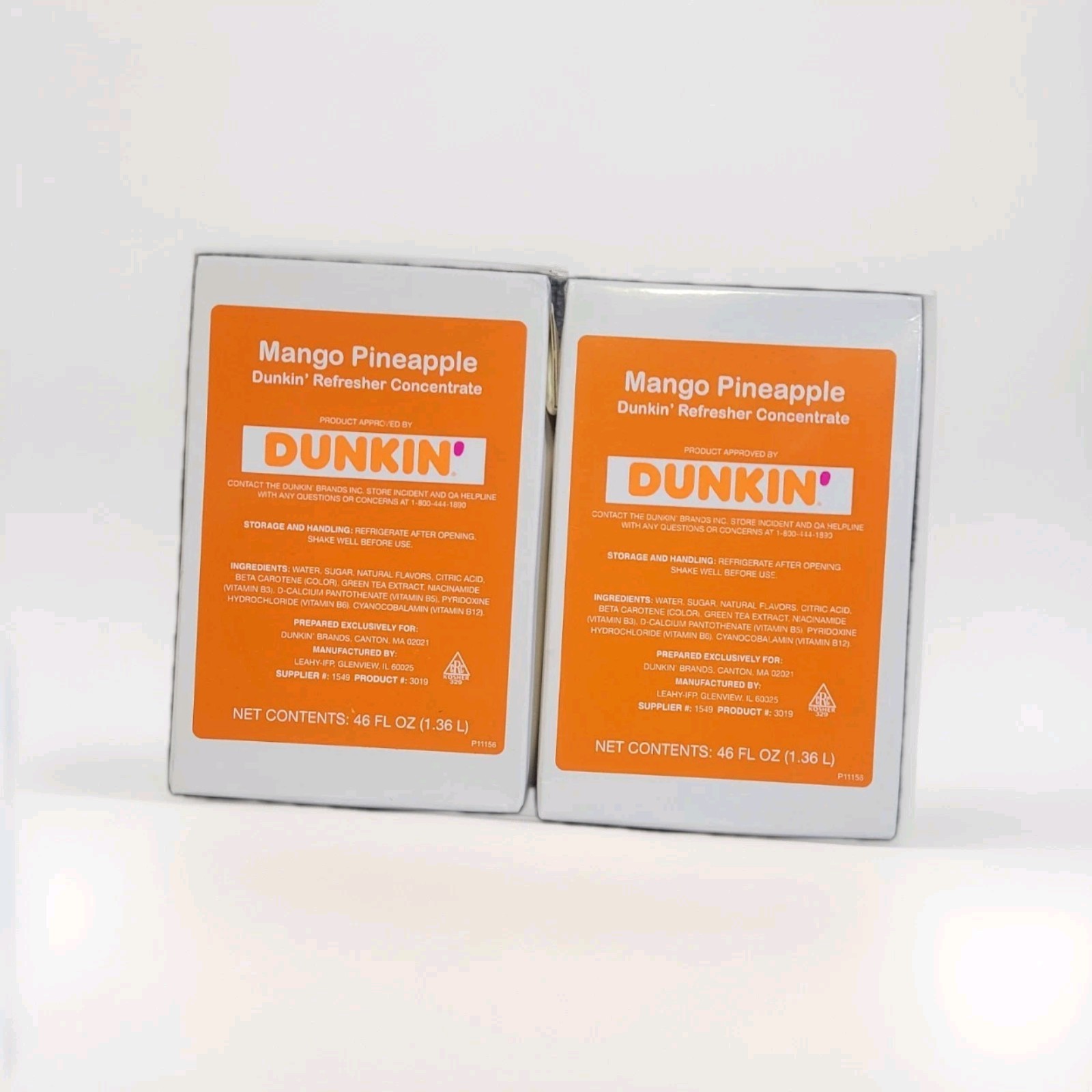 2 DUNKIN’ DONUTS MANGO PINEAPPLE REFRESHER CONCENTRATE (RELIABLE) (BEST SELLER)