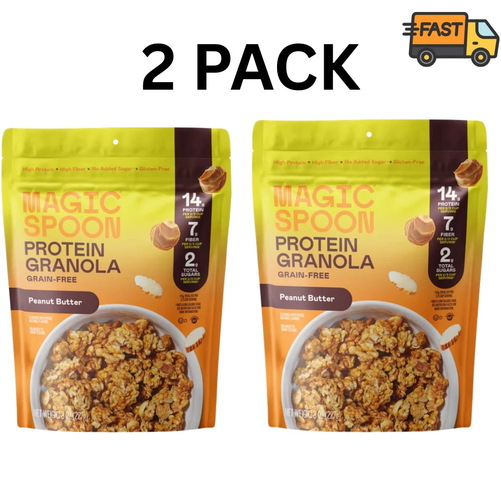 Magic Spoon Grain Free Peanut Butter Protein Granola 8 oz Bags Pack of 2