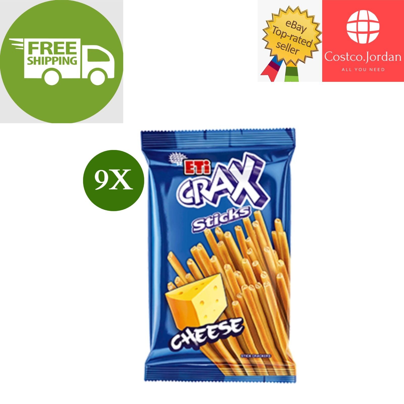 9 Pack X ETi Crax Cheese Flavor Biscuit Sticks (45 Gram)⭐FREE SHIPPING⭐