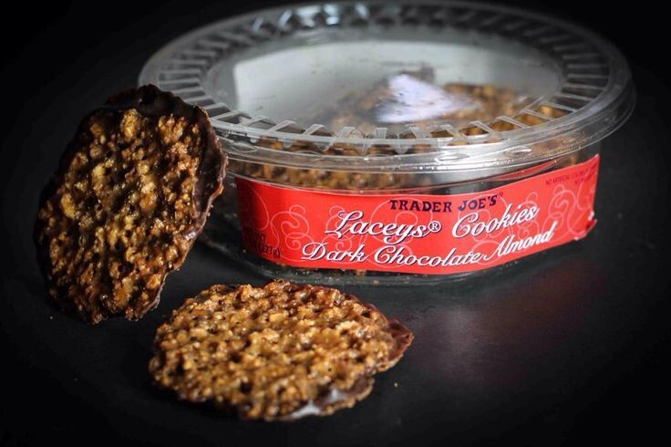 Trader Joe’s 8 oz. LACEYS COOKIES Dark Chocolate Almond ** BB 5/2026 **
