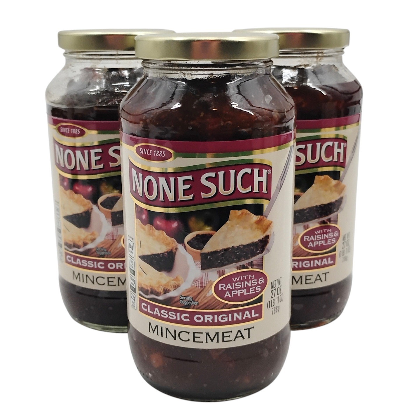 None Such Mincemeat Classic Original Raisins & Apples 27 Ounce 03/27 (Pack of 3)