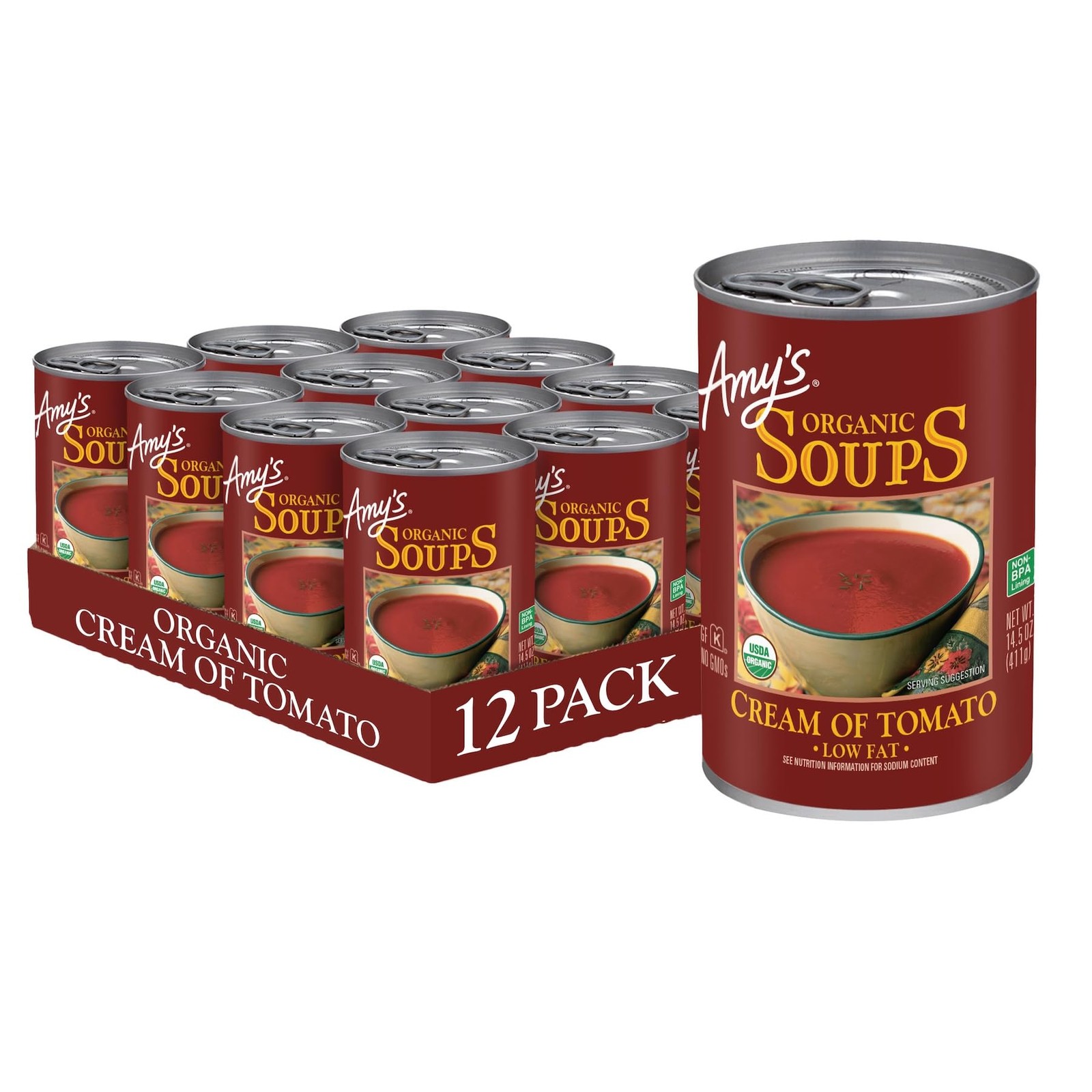 Organic Cream of Tomato Soup, Gluten Free, Low Fat, 14.5 Oz – Healthy Quick Meal