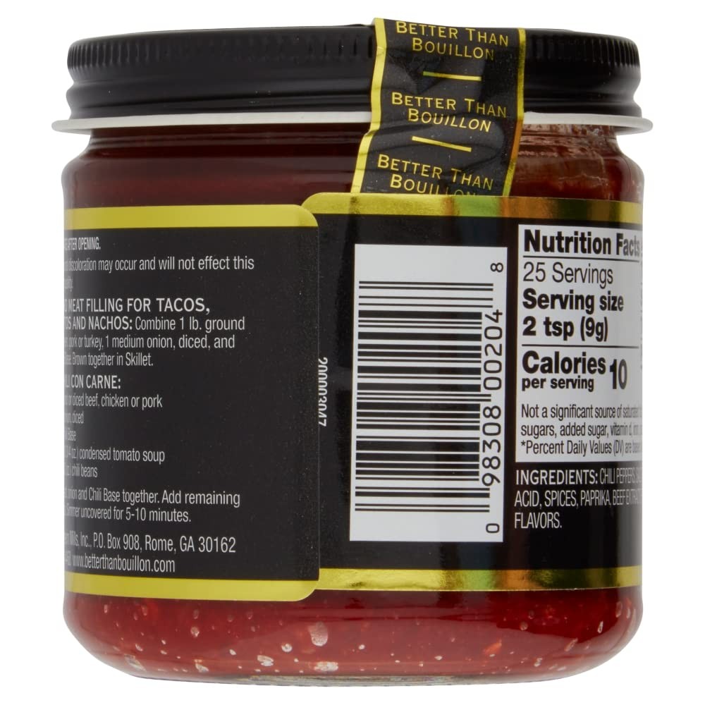 Better Than Bouillon Chili Base, Made from Select Roasted 8 Ounce (Pack of 1)