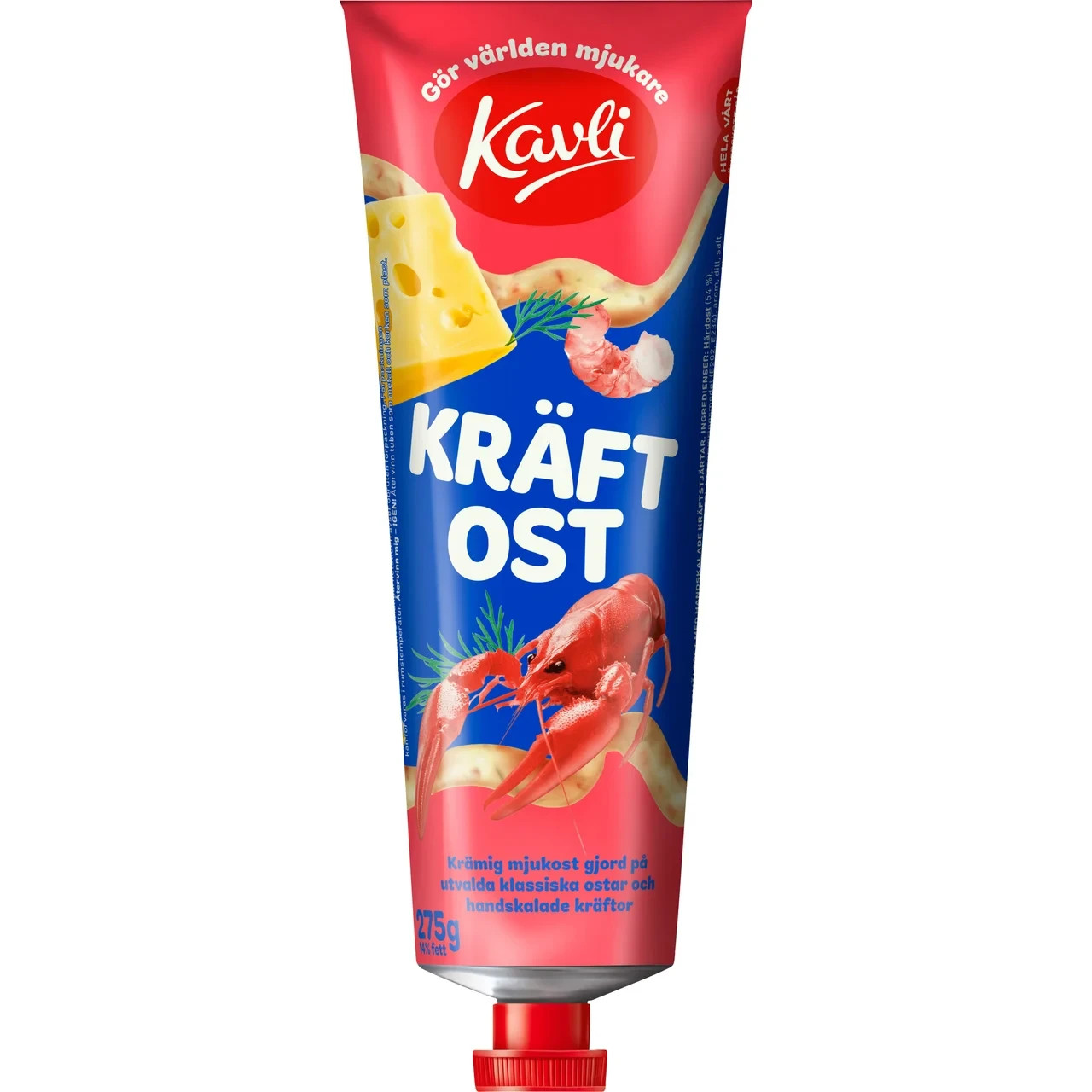 Kavli Crayfish Cheese Spread 275g Swedish Tube Cheese Dill Scandinavian Spread