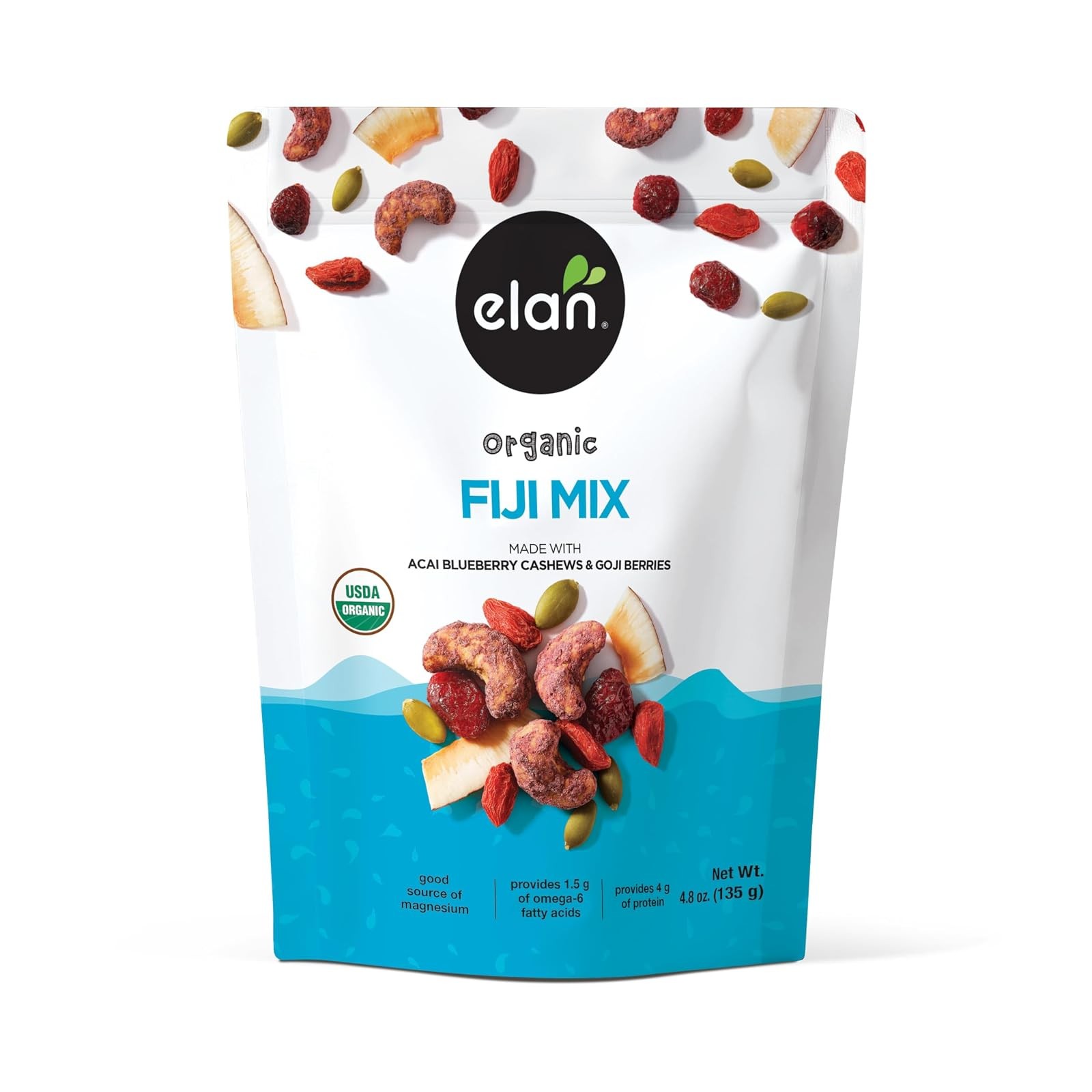 Superfood Nut Mix Elan Organic Fiji Dried Fruit 4.8 oz