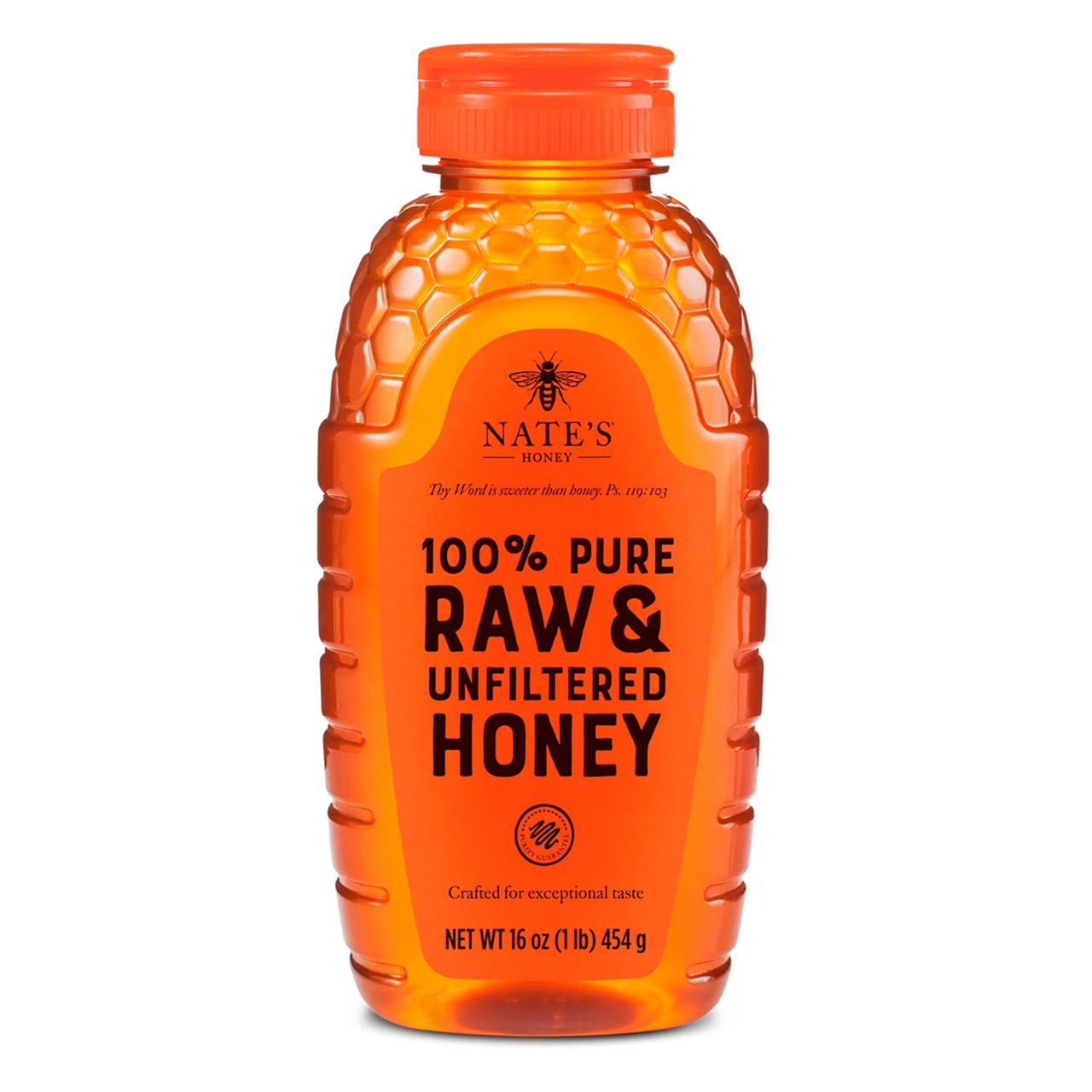 Nate’s Honey: 100% Pure, Raw and Unfiltered Honey – 16 fl oz Gluten-Free Honey