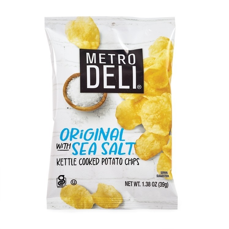 Original Sea Salt kettle cooked chips from Metro Deli, 60 bags, 1.38 oz