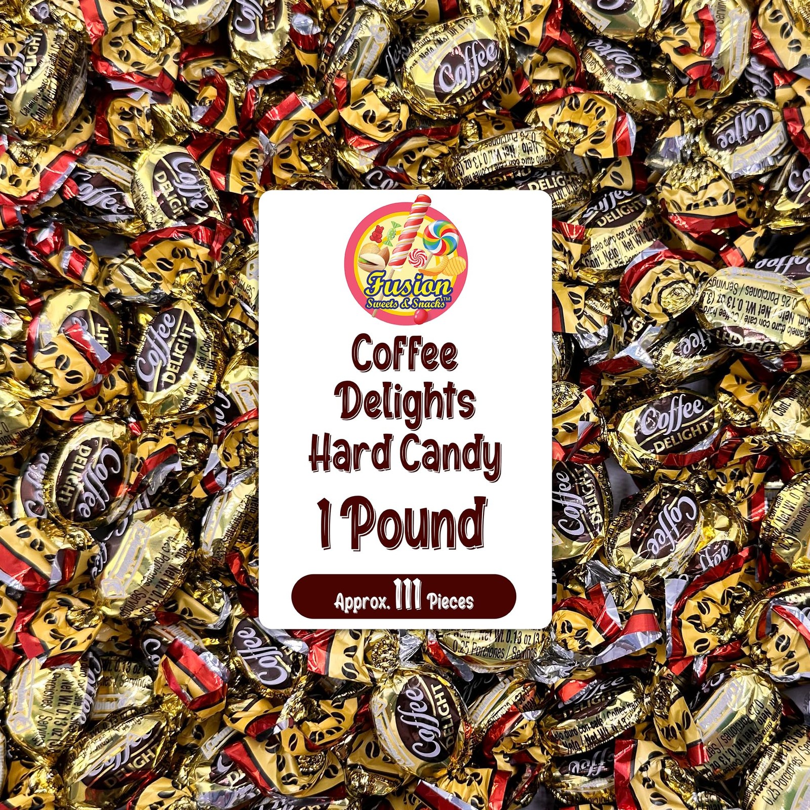 Coffee Delight – 1 Pound Bulk Bag – Coffee Candy Individually Wrapped – Hard Can