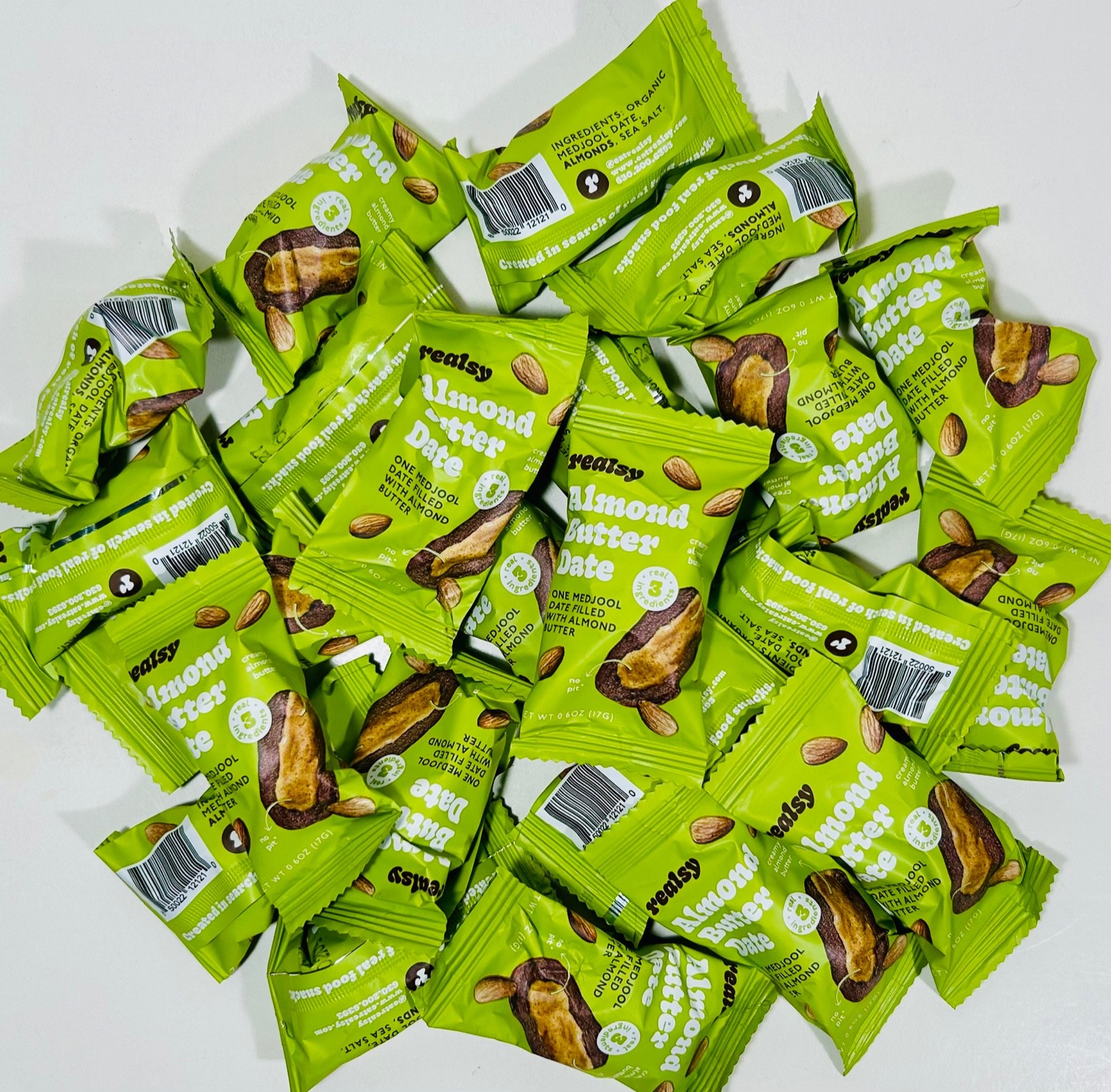 Realsy Almond Butter Filled Medjool Dates, 23 Ind. Wrapped, GF/Vegan, 2027