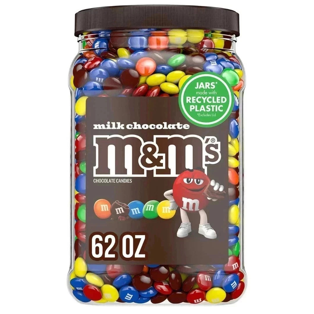 M&M’S Milk Chocolate Candy 62 oz Bulk Jar – Pantry Snack Free Shipping