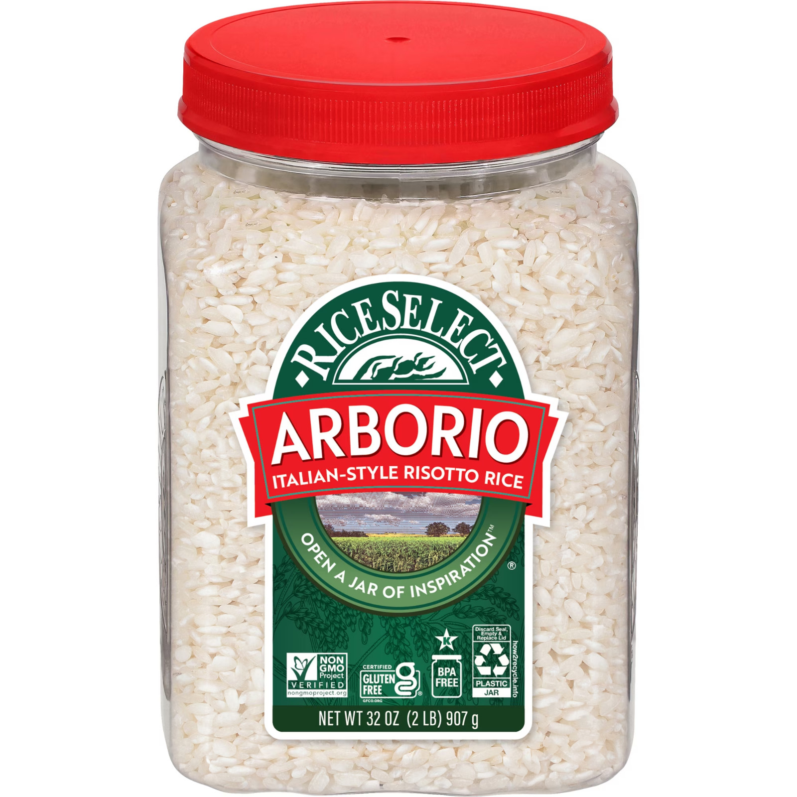 RiceSelect Arborio Rice, Italian-Style Rice for Risotto, 2 lb Jar