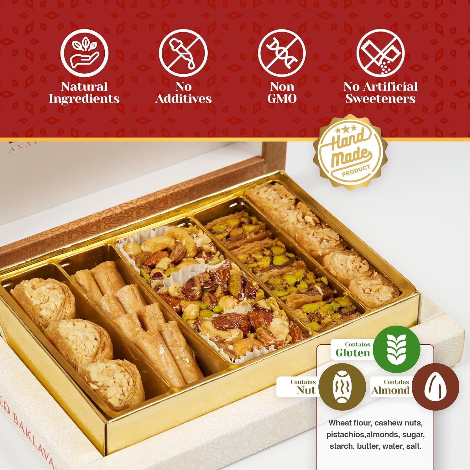 Baklava, Baklava Pastry, Baklava Gift Box, Dulces Arabes, 8.8oz | Middle Eastern