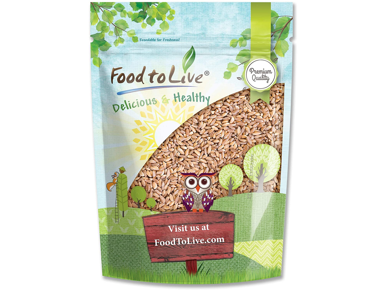 Pearled Farro Grain – Kosher, Vegan, Whole Grain in Bulk – Food To Live®