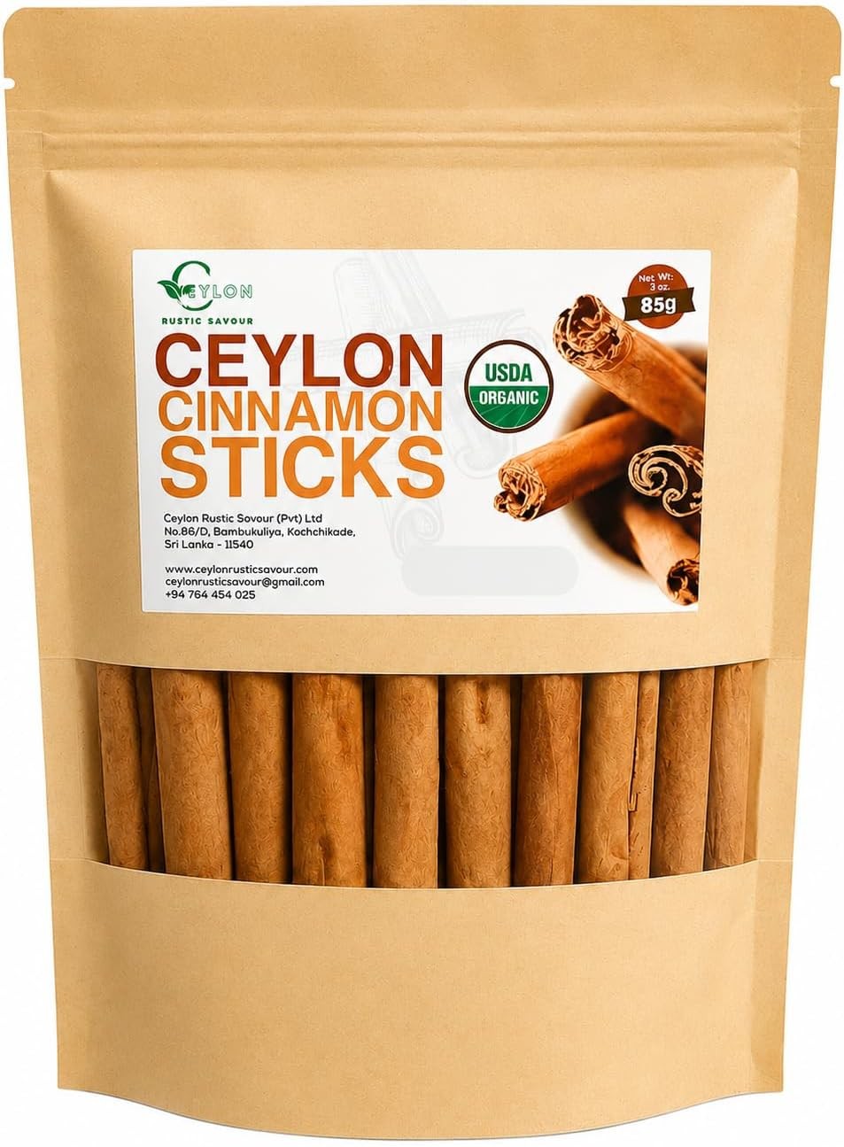 USDA Organic Ceylon Cinnamon Sticks, 3 oz (85 g)