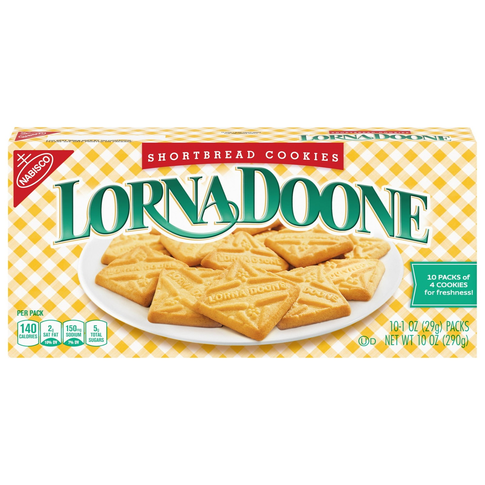 Lorna Doone Shortbread Cookies, 10 Snack Packs (4 Cookies Per Pack) Free Ship