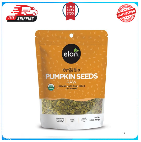 Organic Pumpkin Seeds, 6.5 oz, Unsalted, Unroasted Shelled Kernels, No Shell,…