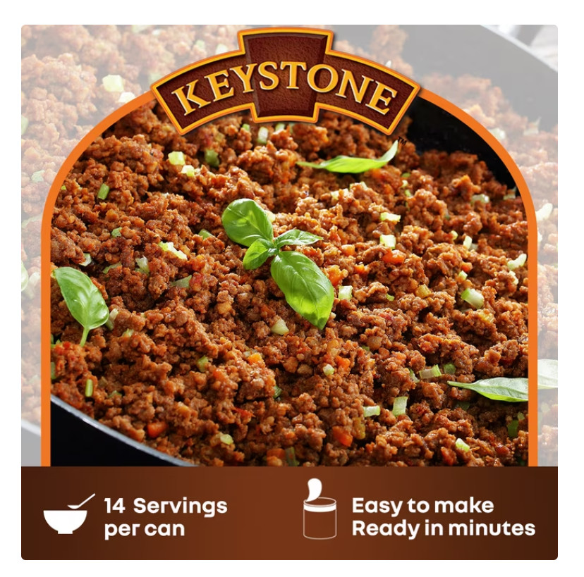 Keystone Meats All Natural Beef 3 Cans | Fully Cooked 14.5 oz Canned Meat Bulk