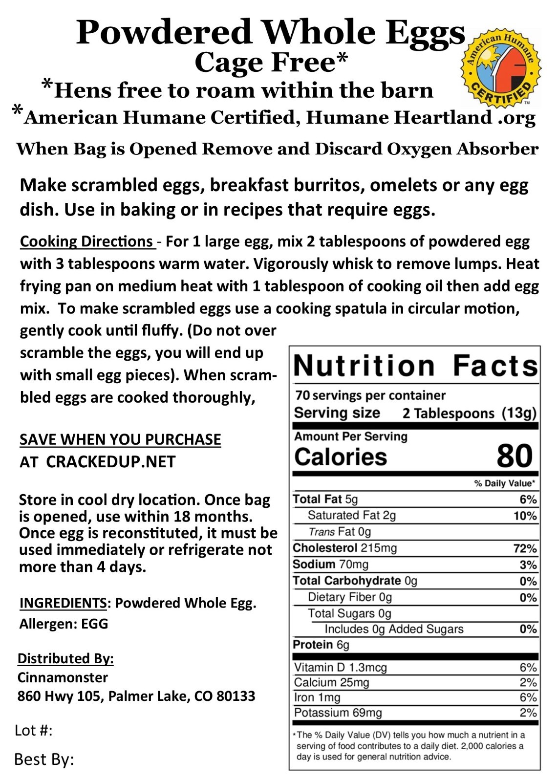 Whole Powdered Eggs 2-Pack 4 LBS (64 OZ), WHY PAY MORE? BEST PRICES!